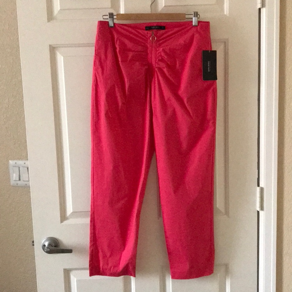 Zara Cropped Poplin Trousers